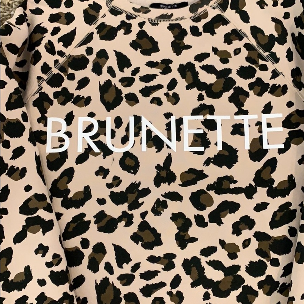 Cheetah print crew neck